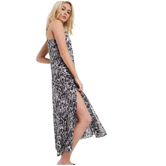 AllSaints Essie ambient dress leopard print pale Small - Picture 1 of 11